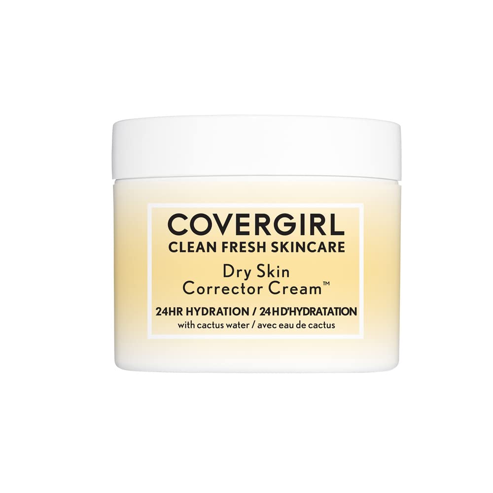 CoverGirl Clean Fresh Skincare Dry Skin Corrector Cream – 24HR Hydration, 100% Vegan, Pack of 2