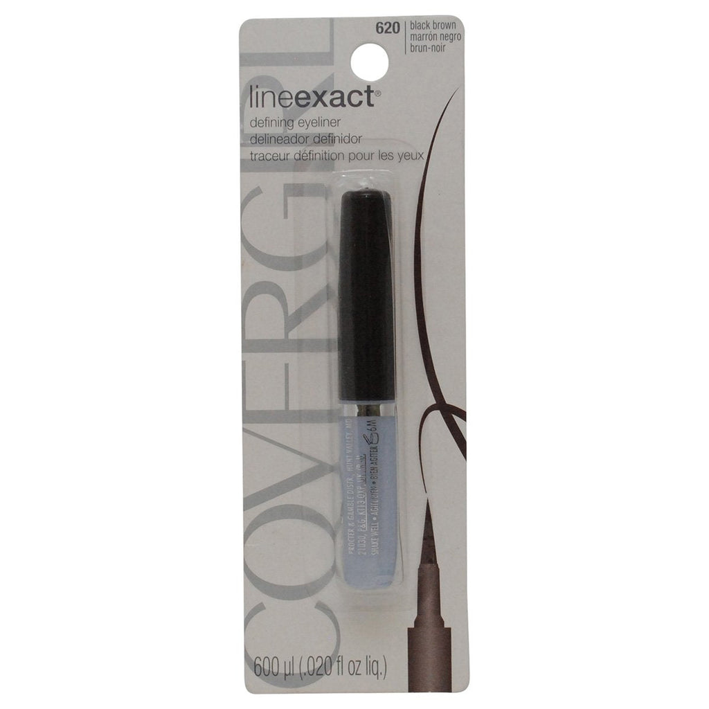 COVERGIRL LineExact Liquid Eyeliner Black Brown 620 – 0.02 oz | Precise, Smudge-Proof, Fast-Drying