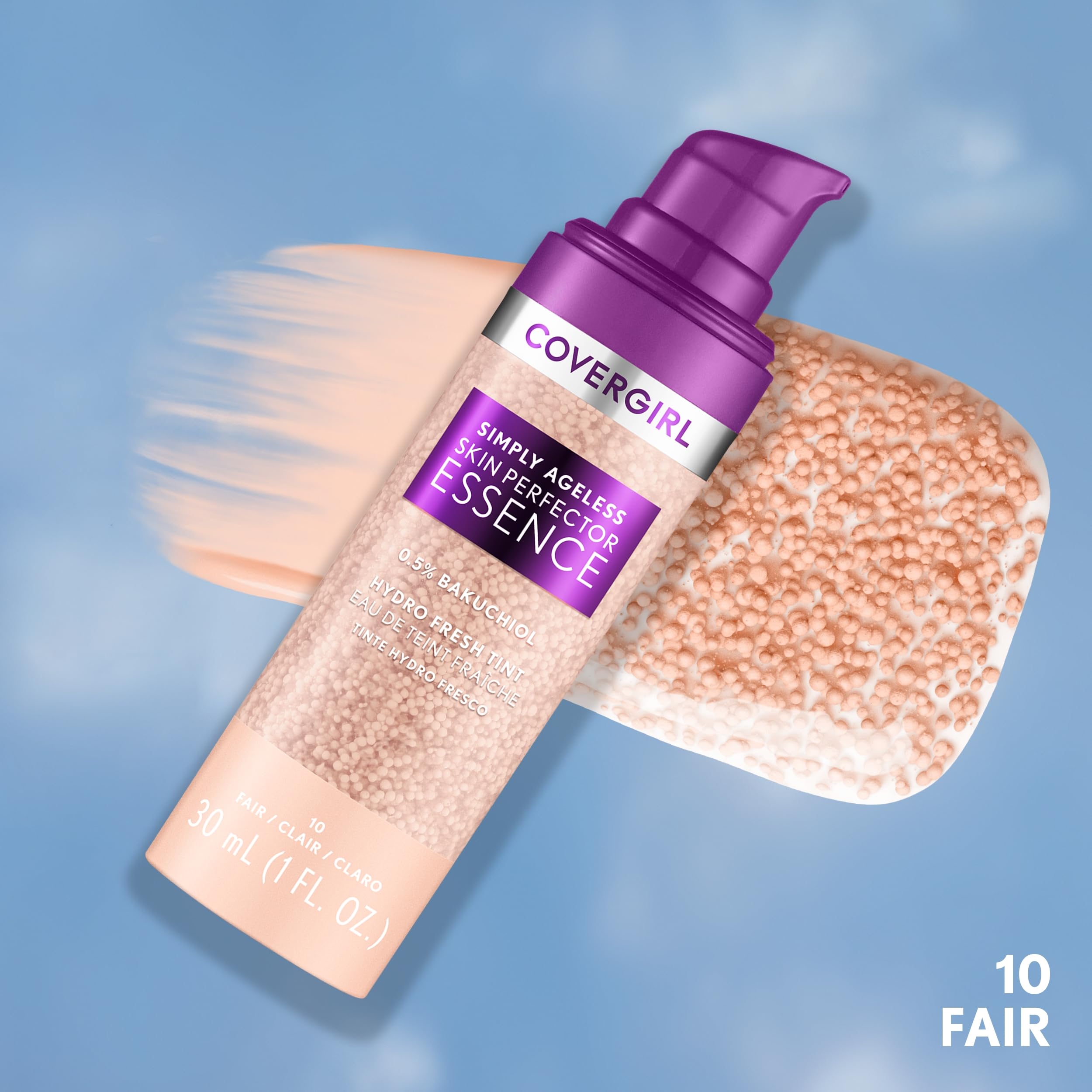 Covergirl Simply Ageless Skin Perfector Essence Foundation, 10 Fair – Sheer Tint, Vegan