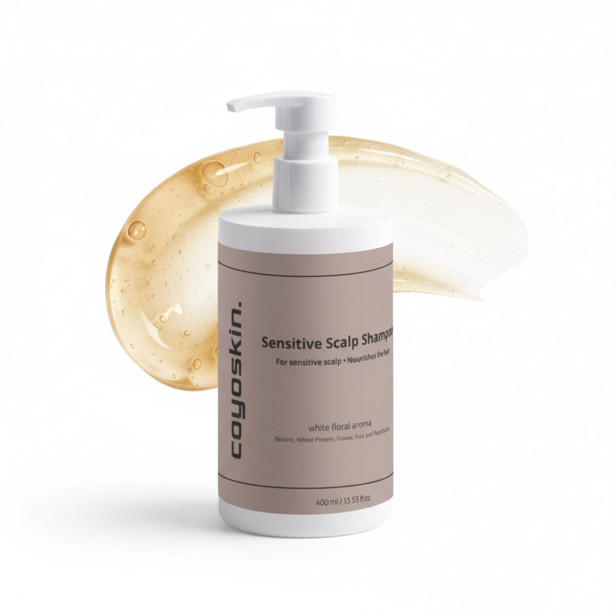 COYOSKIN Sensitive Scalp Shampoo – Gentle, SLS-Free Cleanser for Dry & Reactive Skin | ECOCERT Certified 400ml