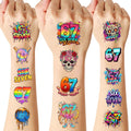 CozyNuukee 180PCS 6-7 Temporary Tattoos – Drip Baseball & Ice Cream Party Decor (15 Sheets, 60 Styles)