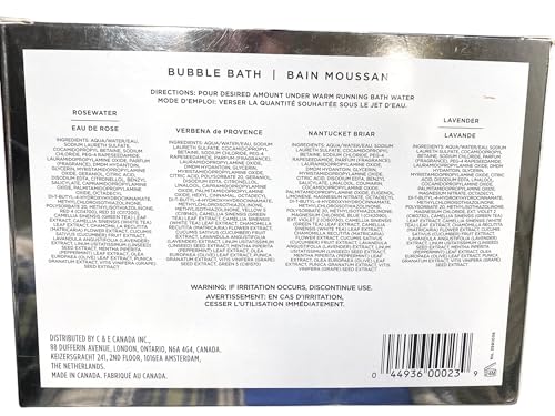 Crabtree & Evelyn Bubble Bath Collection – Lavender, Rosewater, Verbena & Nantucket Briar