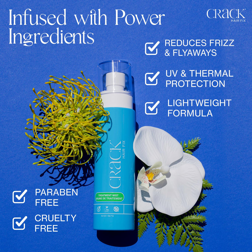 Crack HAIR FIX Mist Spray – Moisturizes & Protects Hair From Dryness & Thermal Damage | 6 oz, 2 Pack