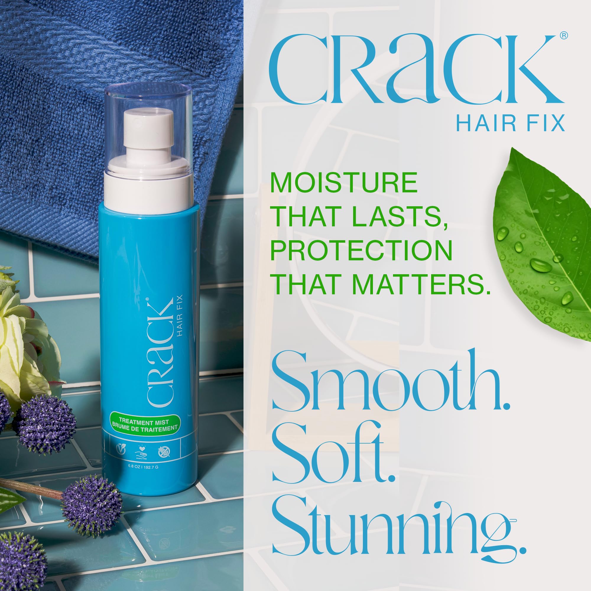 Crack HAIR FIX Mist Spray – Moisturizes & Protects Hair From Dryness & Thermal Damage | 6 oz, 2 Pack