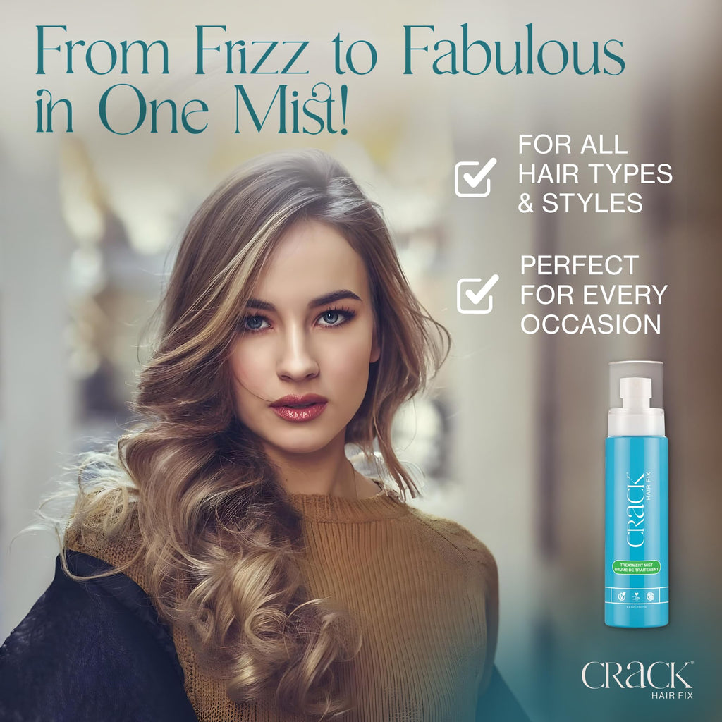 Crack HAIR FIX Mist Spray – Moisturizes & Protects Hair From Dryness & Thermal Damage | 6 oz, 2 Pack