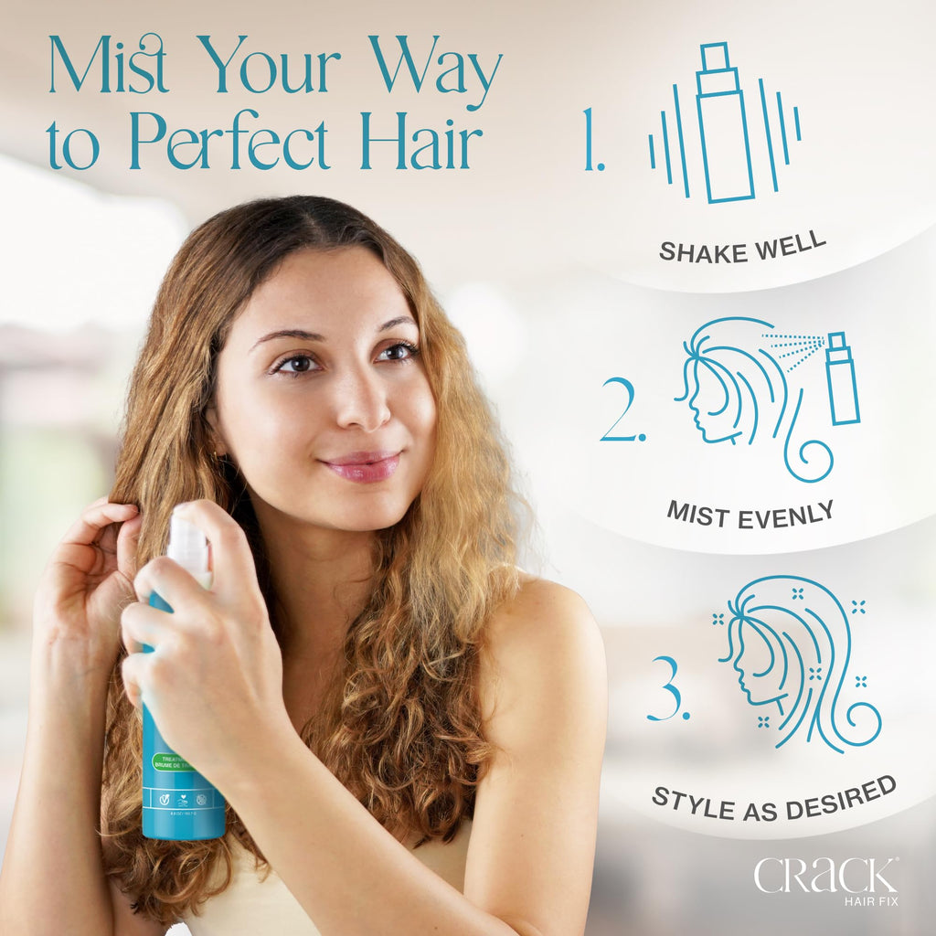 Crack HAIR FIX Mist Spray – Moisturizes & Protects Hair From Dryness & Thermal Damage | 6 oz, 2 Pack