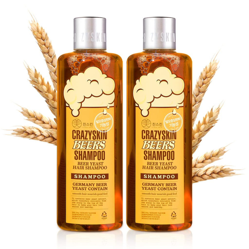 Crazy Skin German Beers Shampoo 2x300ml – Biotin & Beer Yeast for Regrowth & Thickening | Sulfate-Free