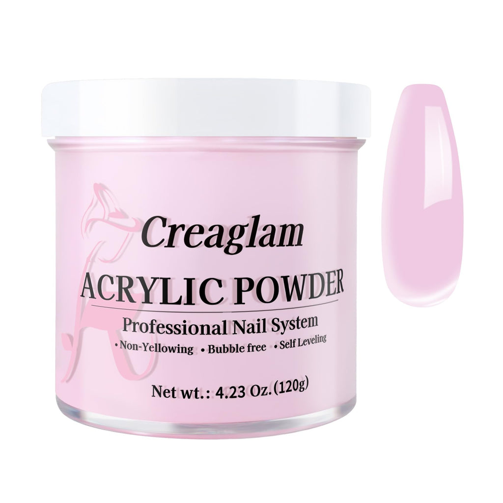 Creaglam Acrylic Powder 120g | No Lamp Needed for Nail Extensions | Bubble-Free Formula