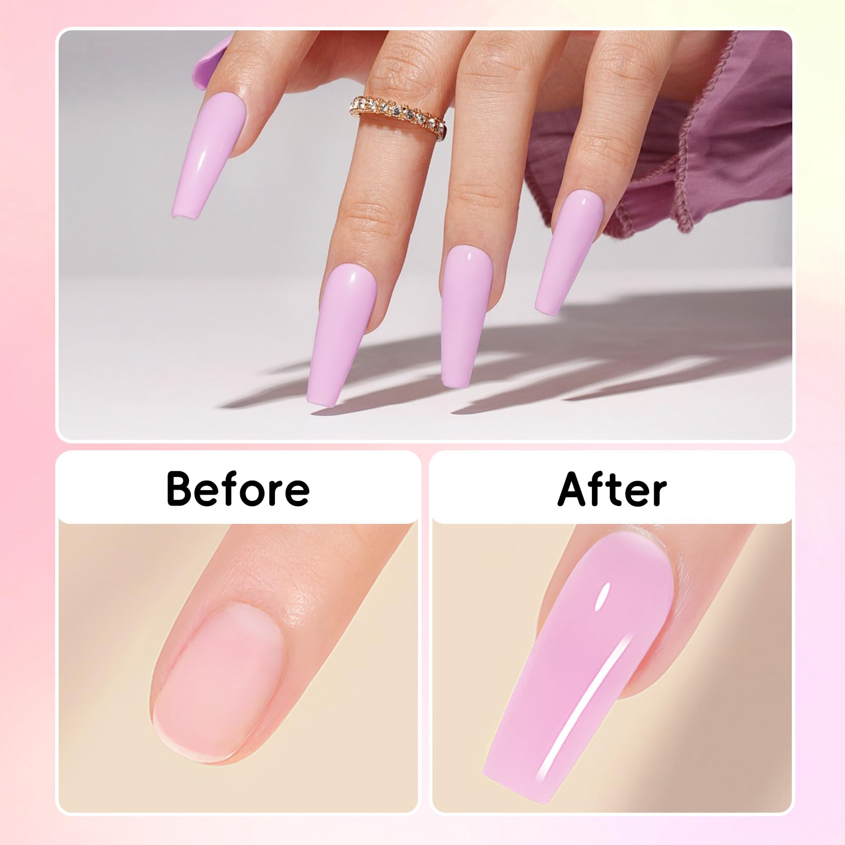 Creaglam Acrylic Powder 120g | No Lamp Needed for Nail Extensions | Bubble-Free Formula