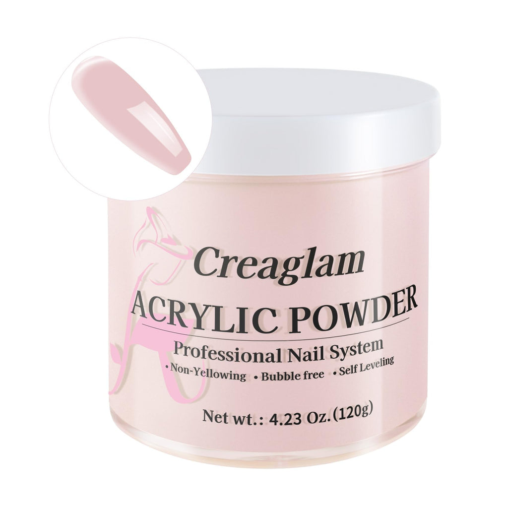 Creaglam Acrylic Powder 120g – No Lamp Needed for Nail Extensions | Bubble-Free Formula for 3D Art & Long-Lasting Manicures