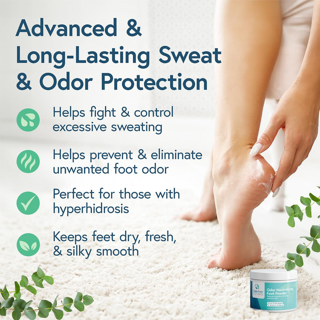 CREDA-FRESH Foot Lotion to Powder for Excessive Sweating – Plant-Based Odor Control