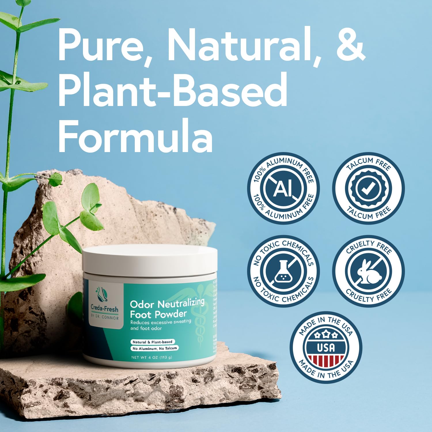 CREDA-FRESH Foot Lotion to Powder for Excessive Sweating – Plant-Based Odor Control