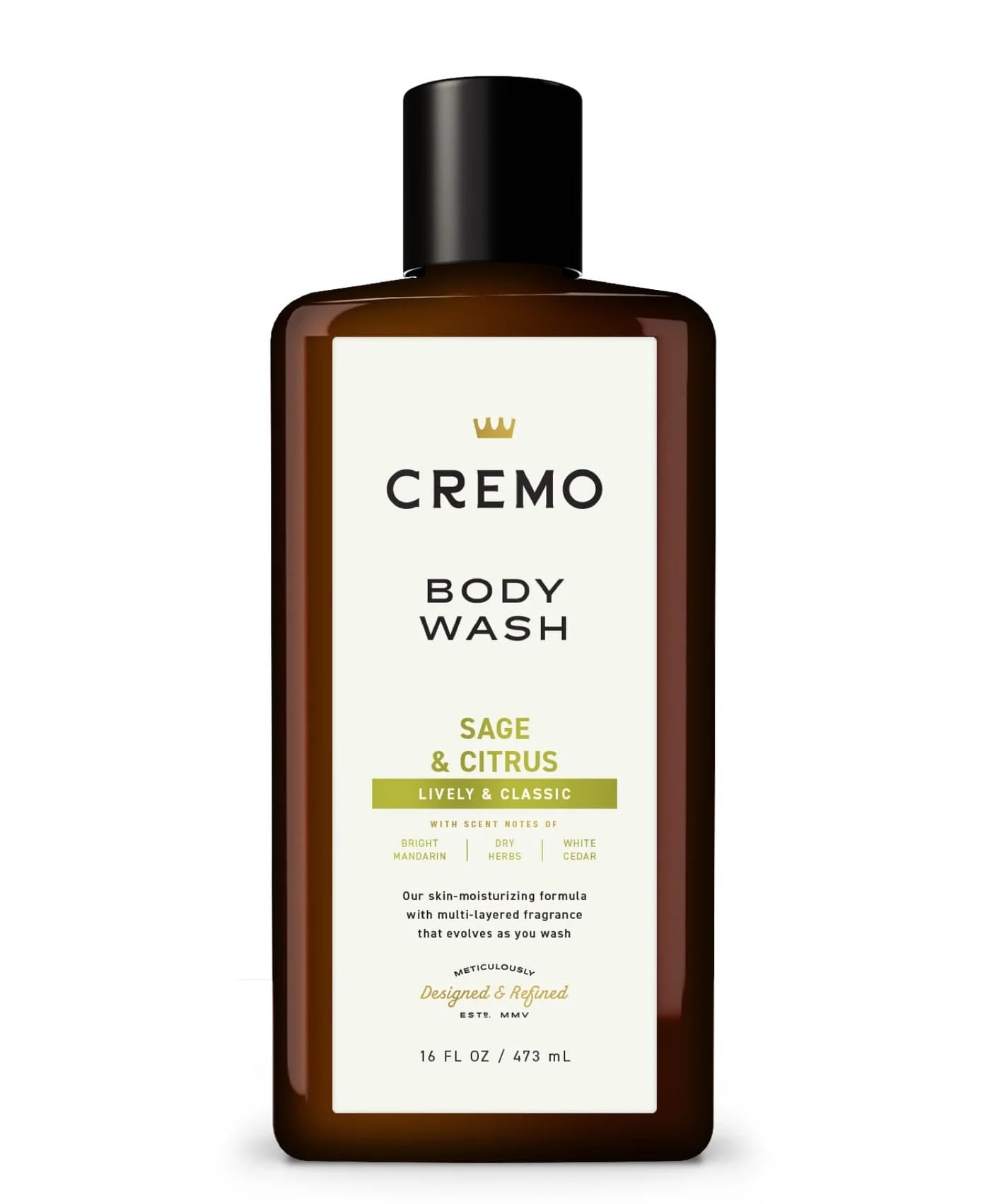 Cremo All Season Body Wash – Sage & Citrus, Pack of 2 (16 fl oz each)