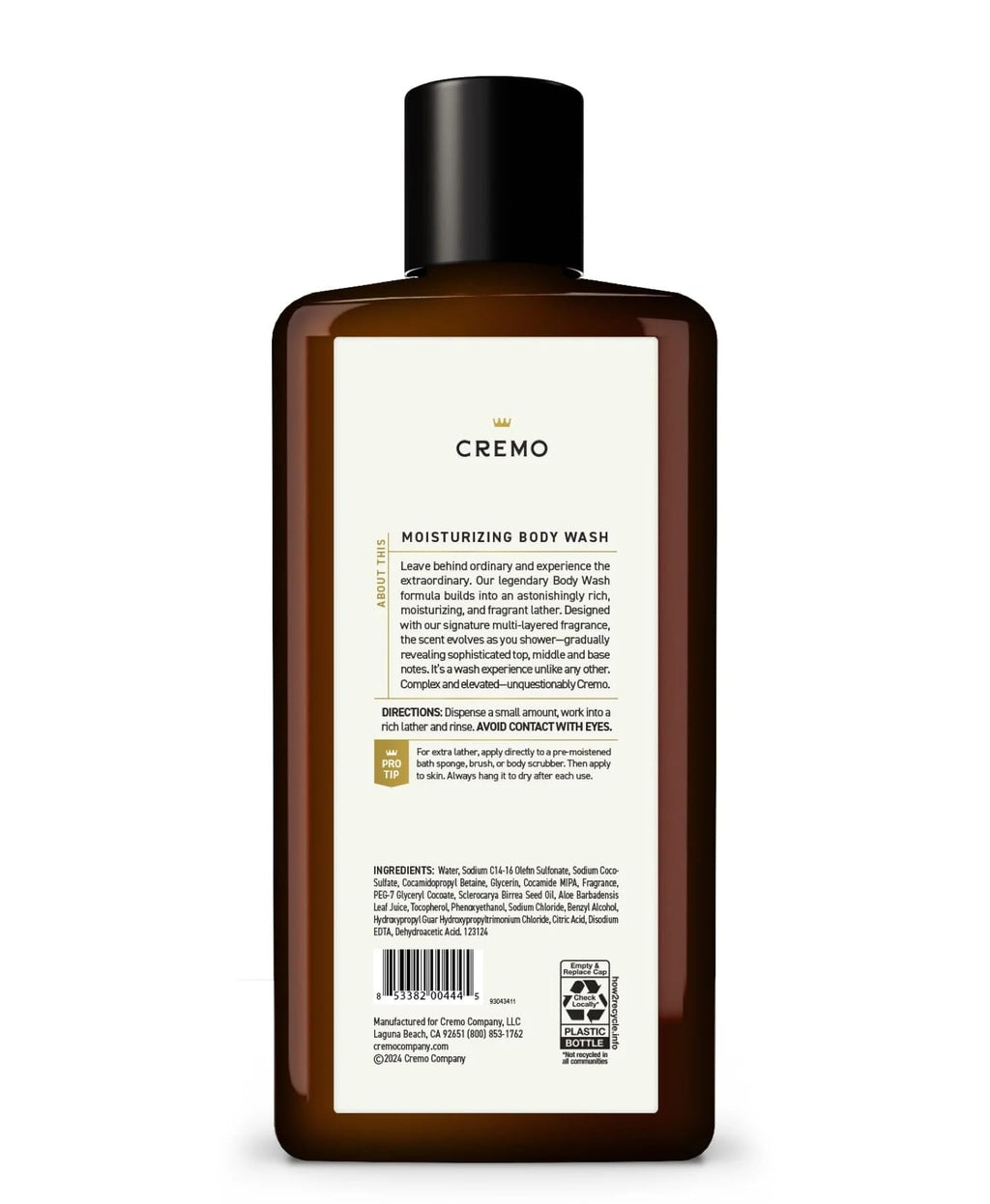 Cremo All Season Body Wash – Sage & Citrus, Pack of 2 (16 fl oz each)