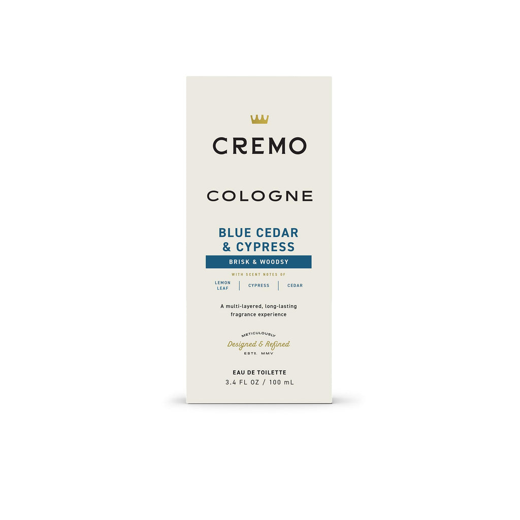 Cremo Cologne for Men - Blue Cedar & Cypress | Woodsy Scent