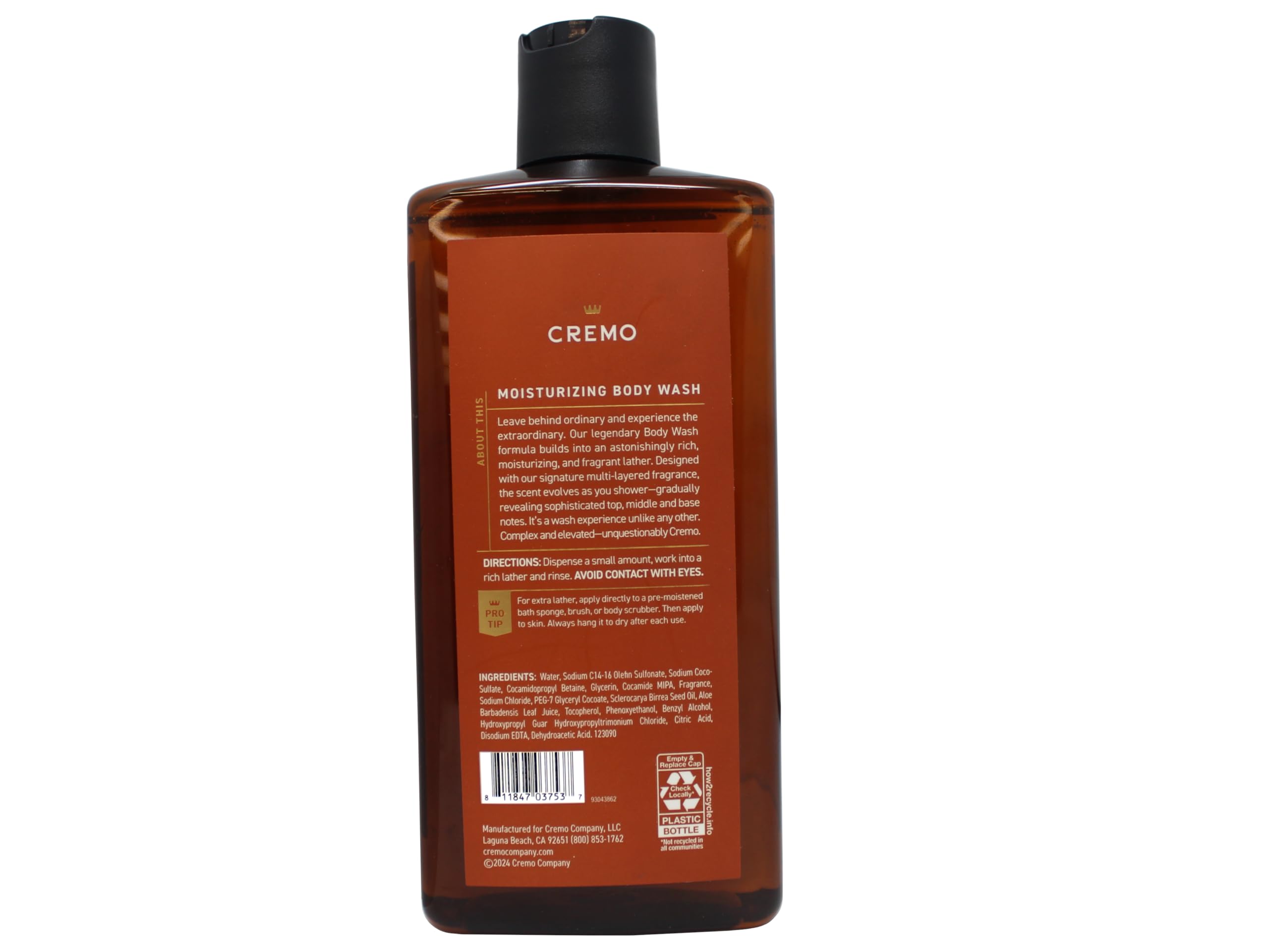 Cremo Body Wash Set (16 oz each) – Palo Santo, Italian Bergamot & Golden Amber | Skin-Moisturizing Formula