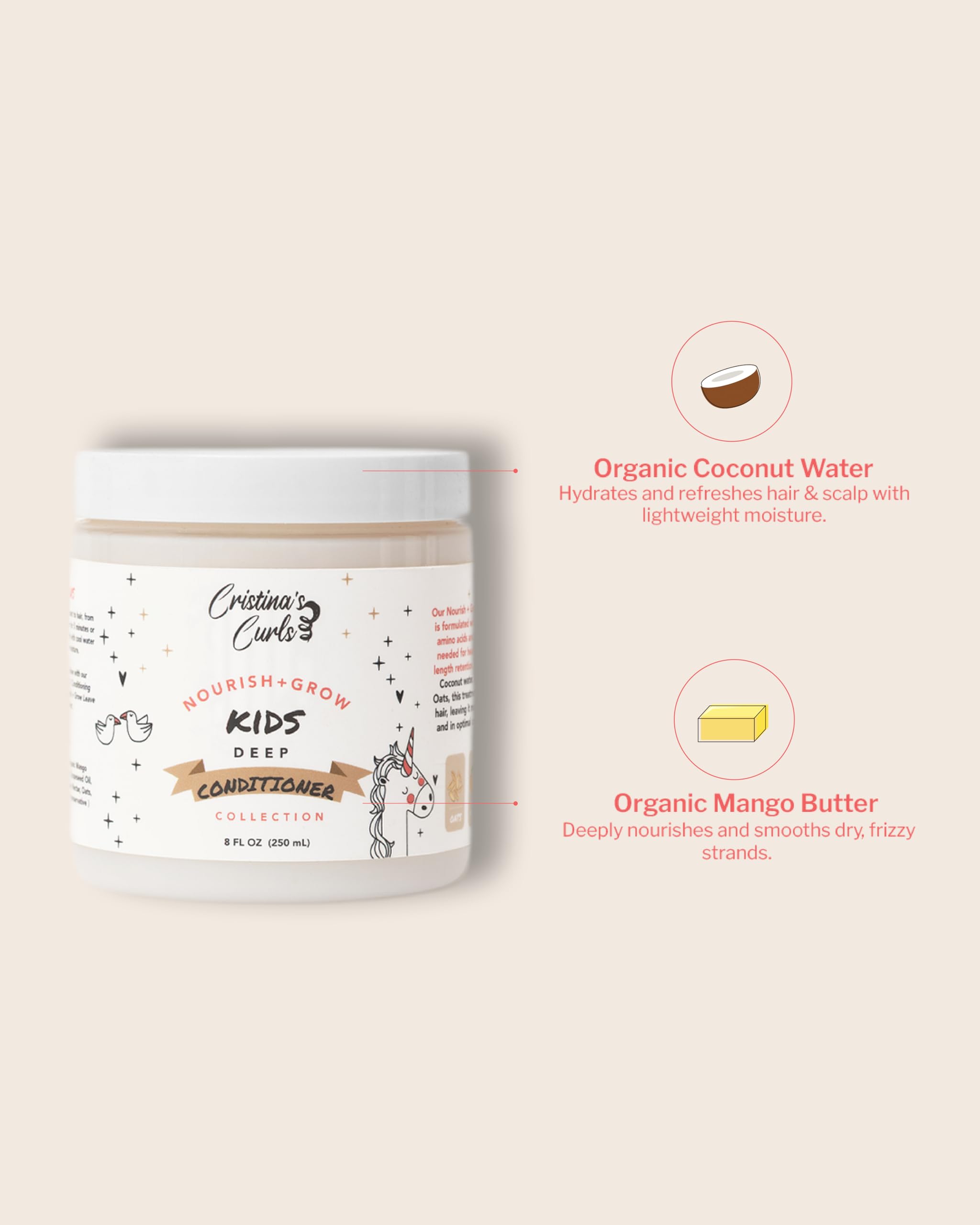 Cristina's Curls Kids Deep Conditioner - Plush Moisture, Slip & Easy Detangling