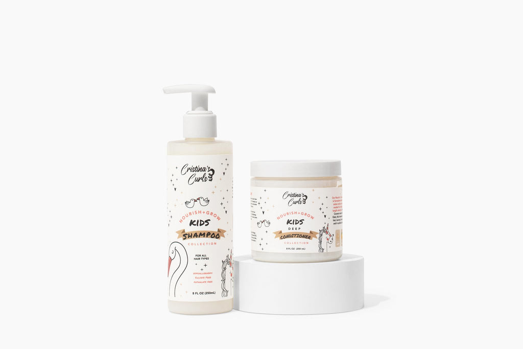 Cristina's Curls Kids Shampoo & Deep Conditioner Set – Gentle Cleanse & Detangling Slip