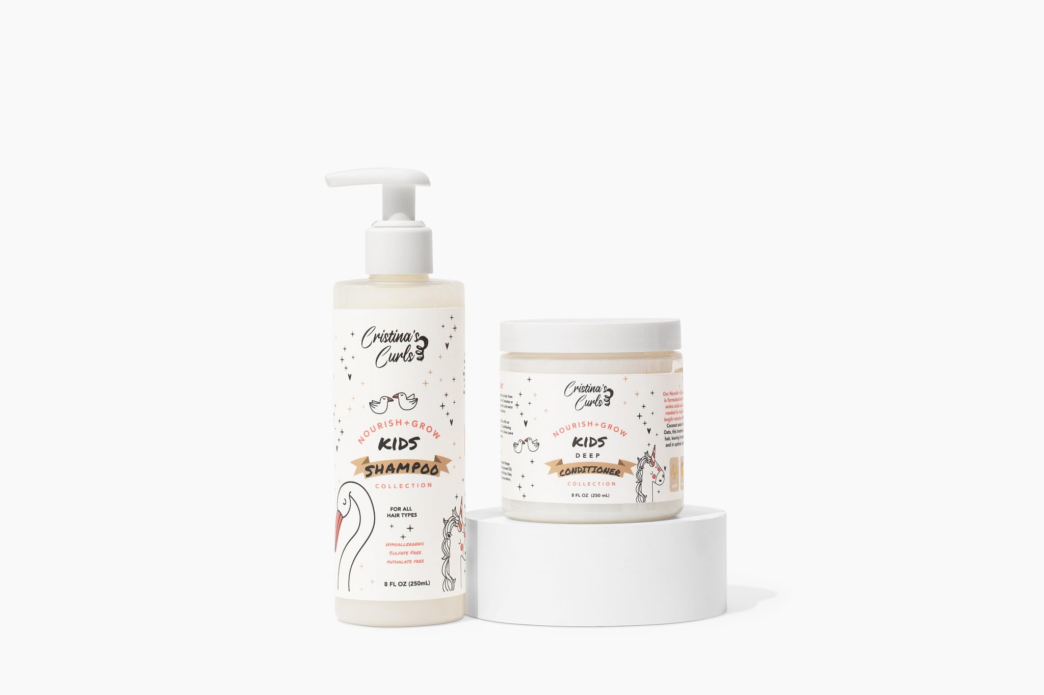 Cristina's Curls Kids Shampoo & Deep Conditioner Set – Gentle Cleanse & Detangling Slip
