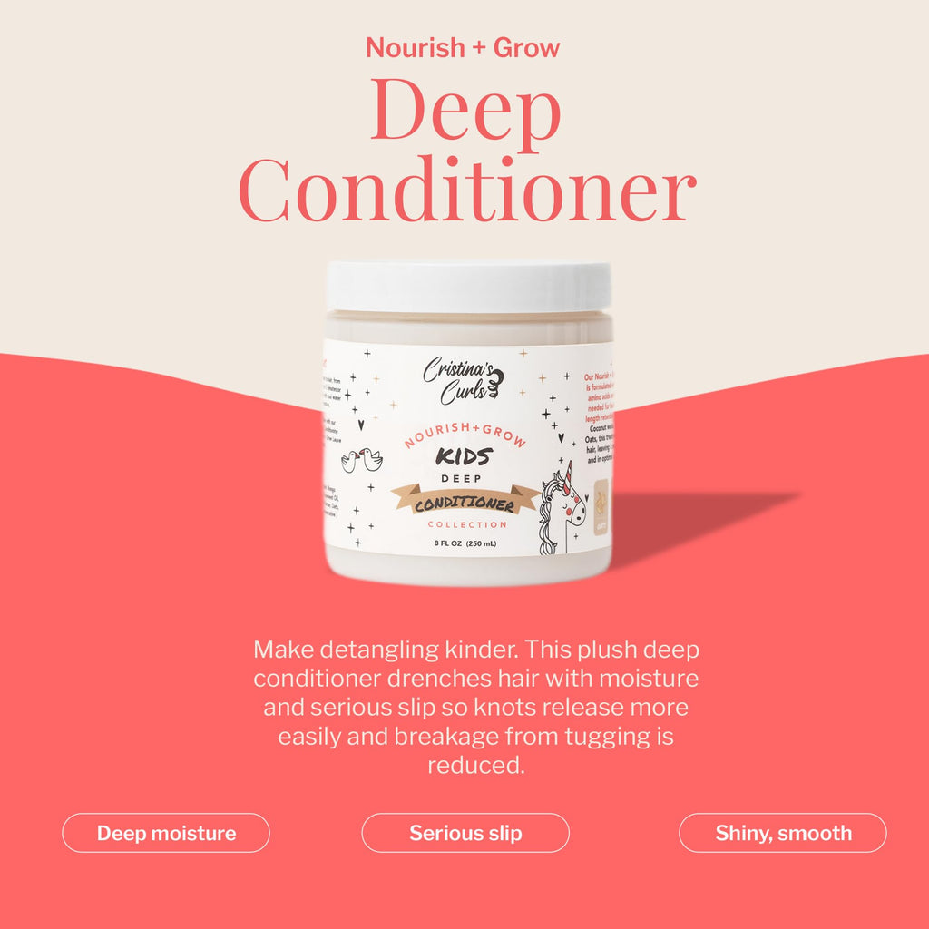 Cristina's Curls Kids Shampoo & Deep Conditioner Set – Gentle Cleanse & Detangling Slip
