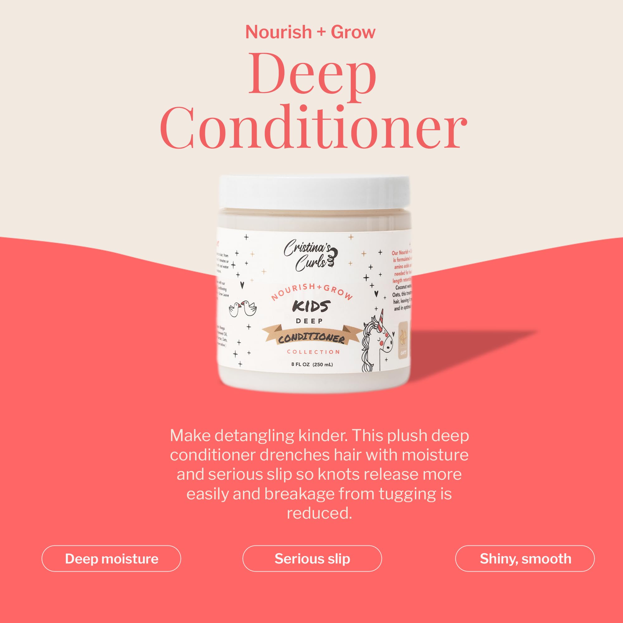 Cristina's Curls Kids Shampoo & Deep Conditioner Set – Gentle Cleanse & Detangling Slip