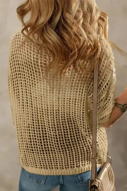 Flower Embroidered Crochet Knit Top Women UK