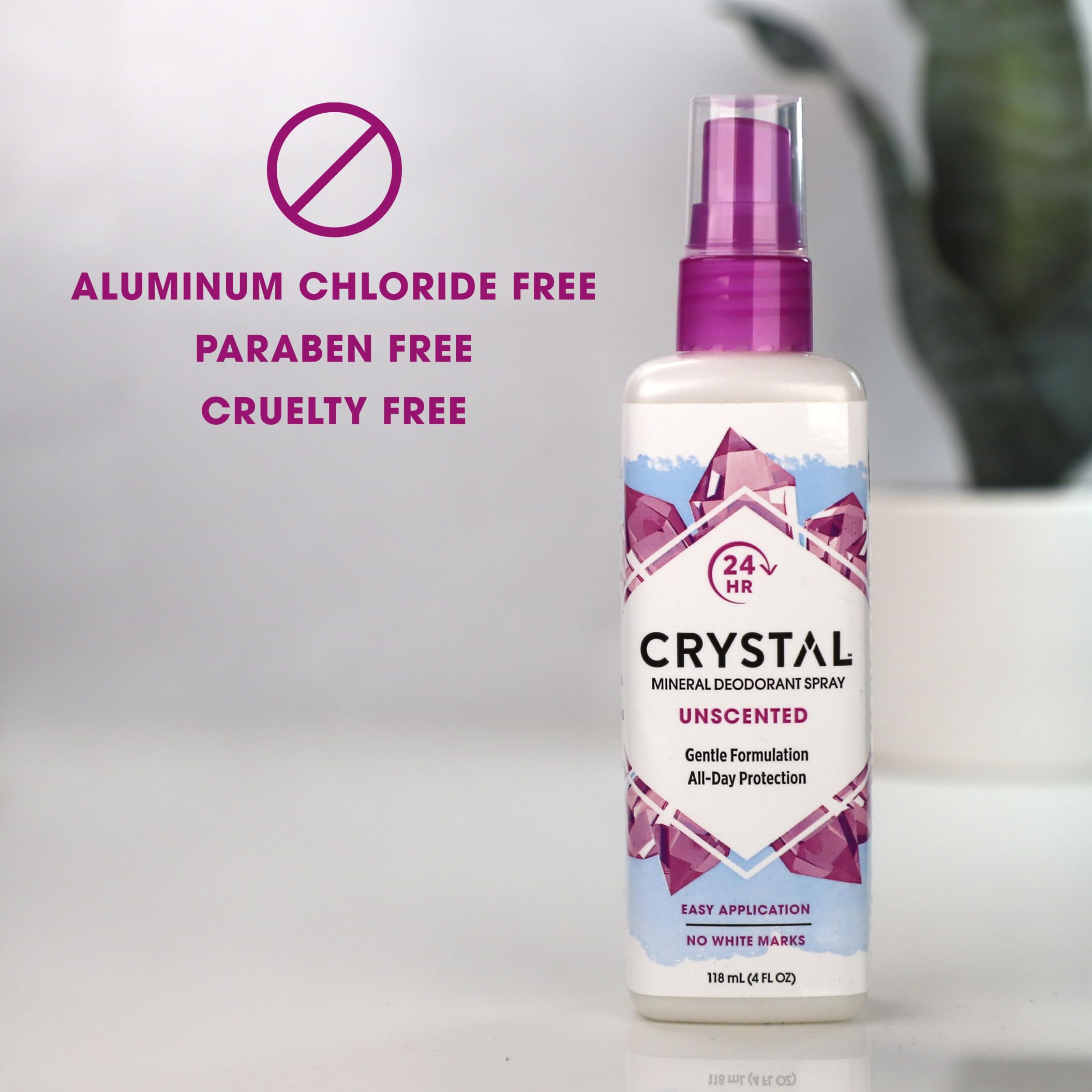 Crystal Essence Mineral Deodorant Spray, Unscented – All-Over Body Deodorant, 4 Fl Oz
