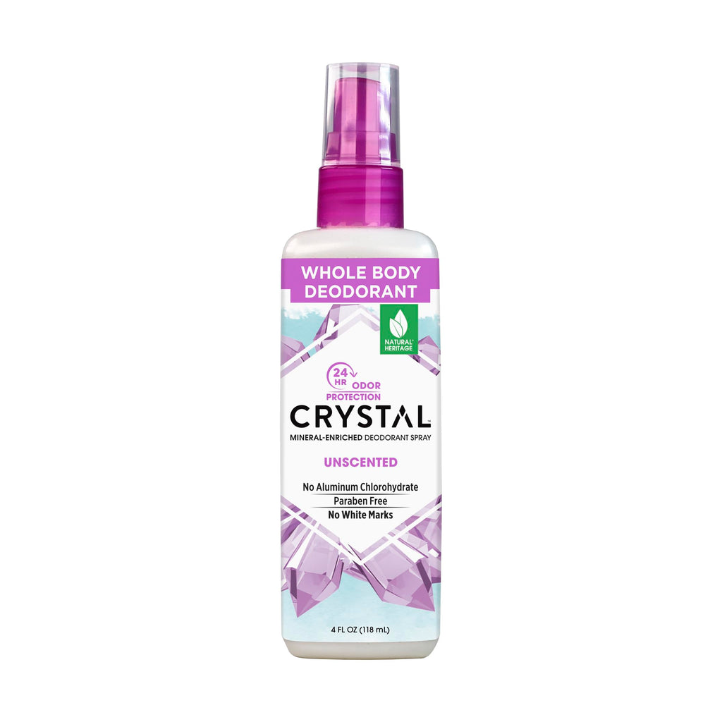 Crystal Essence Mineral Deodorant Spray, Unscented – All-Over Body Deodorant, 4 Fl Oz