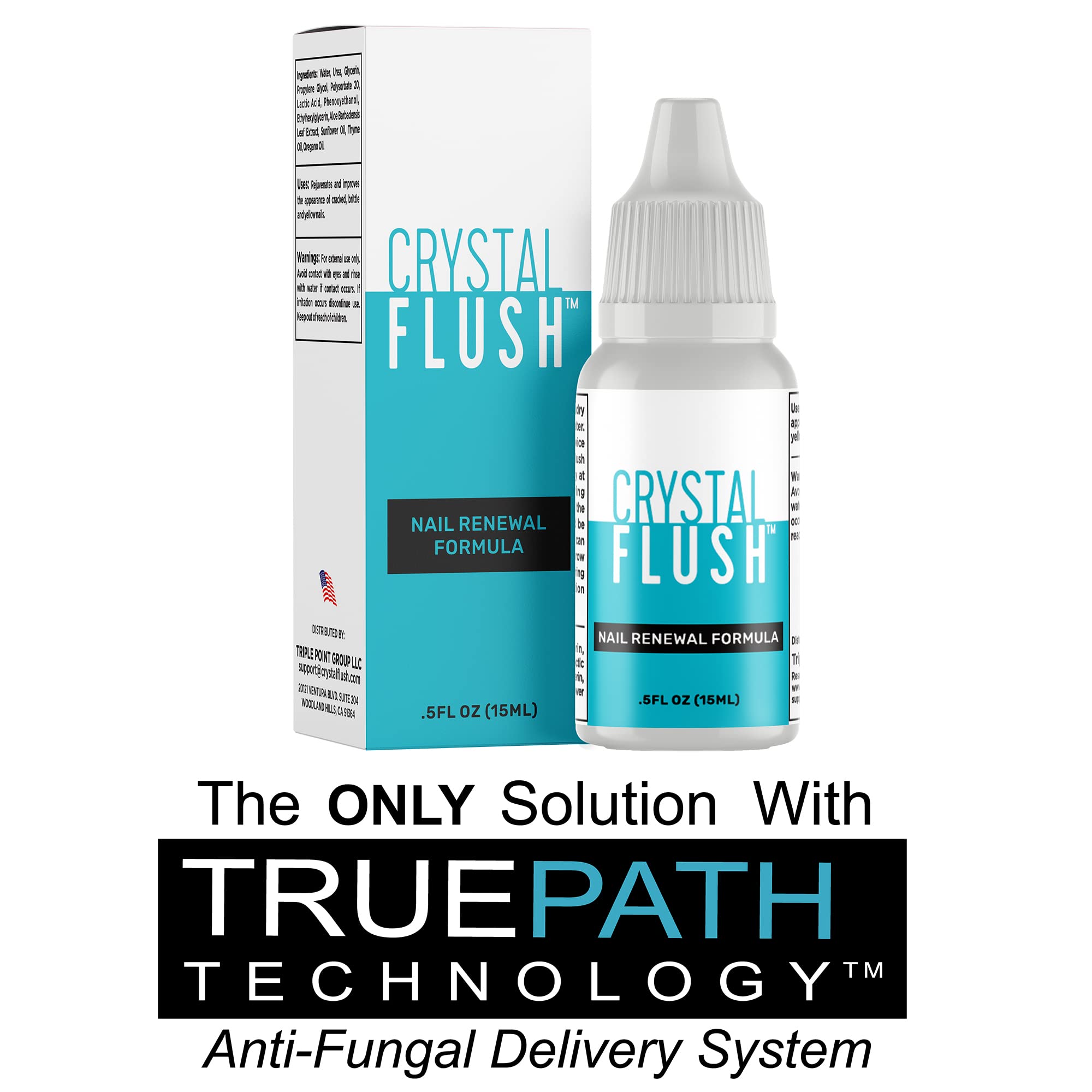 Crystal Flush Nail Renewal Formula – Nail & Toe Treatment | As Seen On TV (05 oz/15 ml)