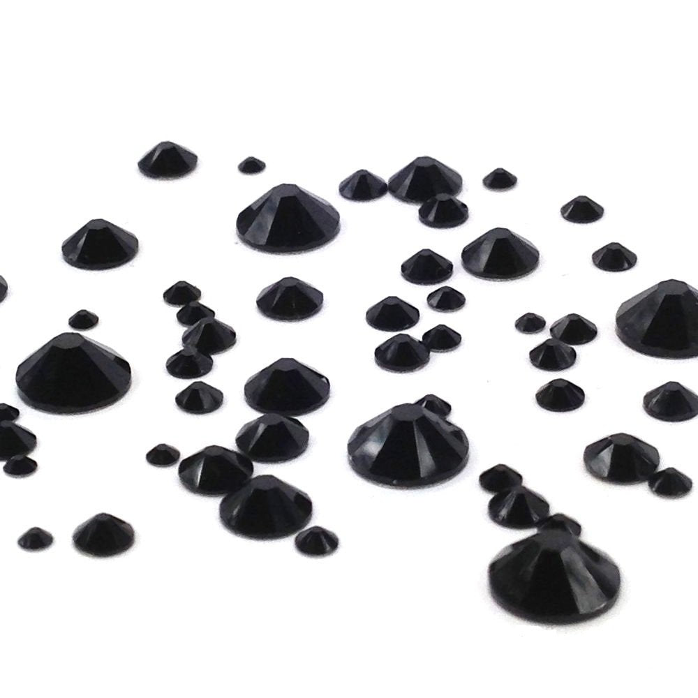 Crystal-Wholesale JET 280 Black Swarovski Flatbacks – 144 pcs, Mixed Sizes ss5-ss30