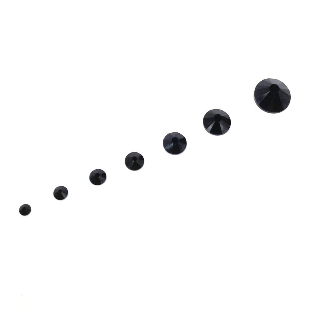 Crystal-Wholesale JET 280 Black Swarovski Flatbacks – 144 pcs, Mixed Sizes ss5-ss30