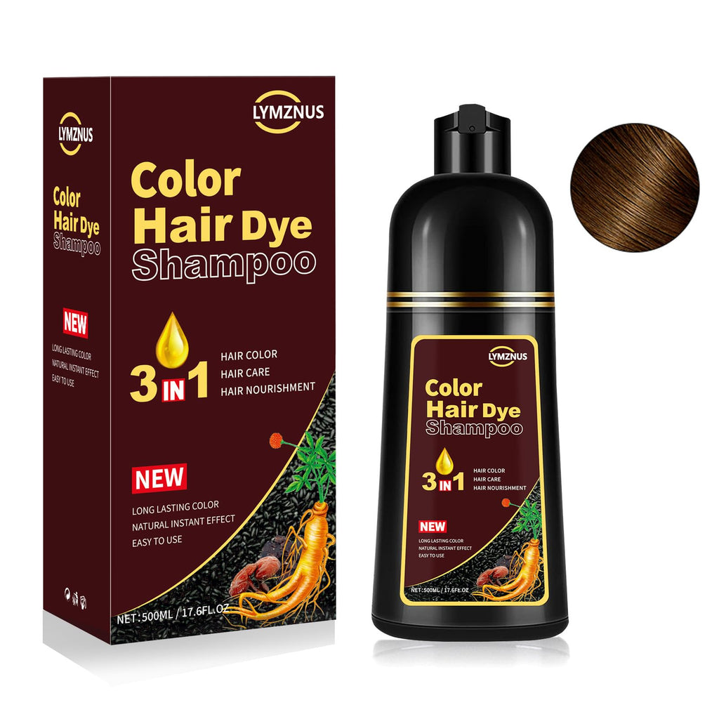 CSFDXD Instant Chestnut Brown Hair Dye Shampoo 3-in-1 for Gray Hair Coverage | 500ml