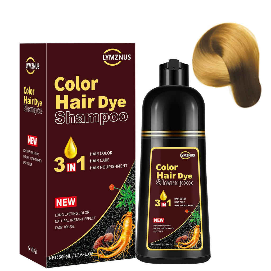 CSFDXD Golden Brown Hair Dye Shampoo 3-in-1 – Root Touch Up, 500ml