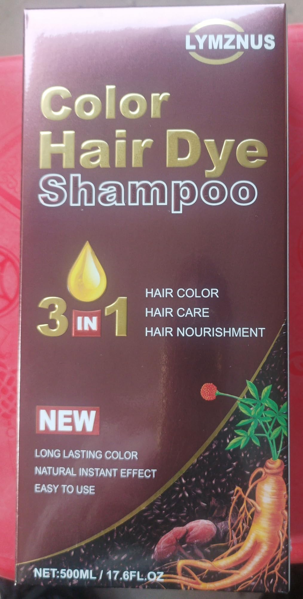 CSFDXD Golden Brown Hair Dye Shampoo 3-in-1 – Root Touch Up, 500ml