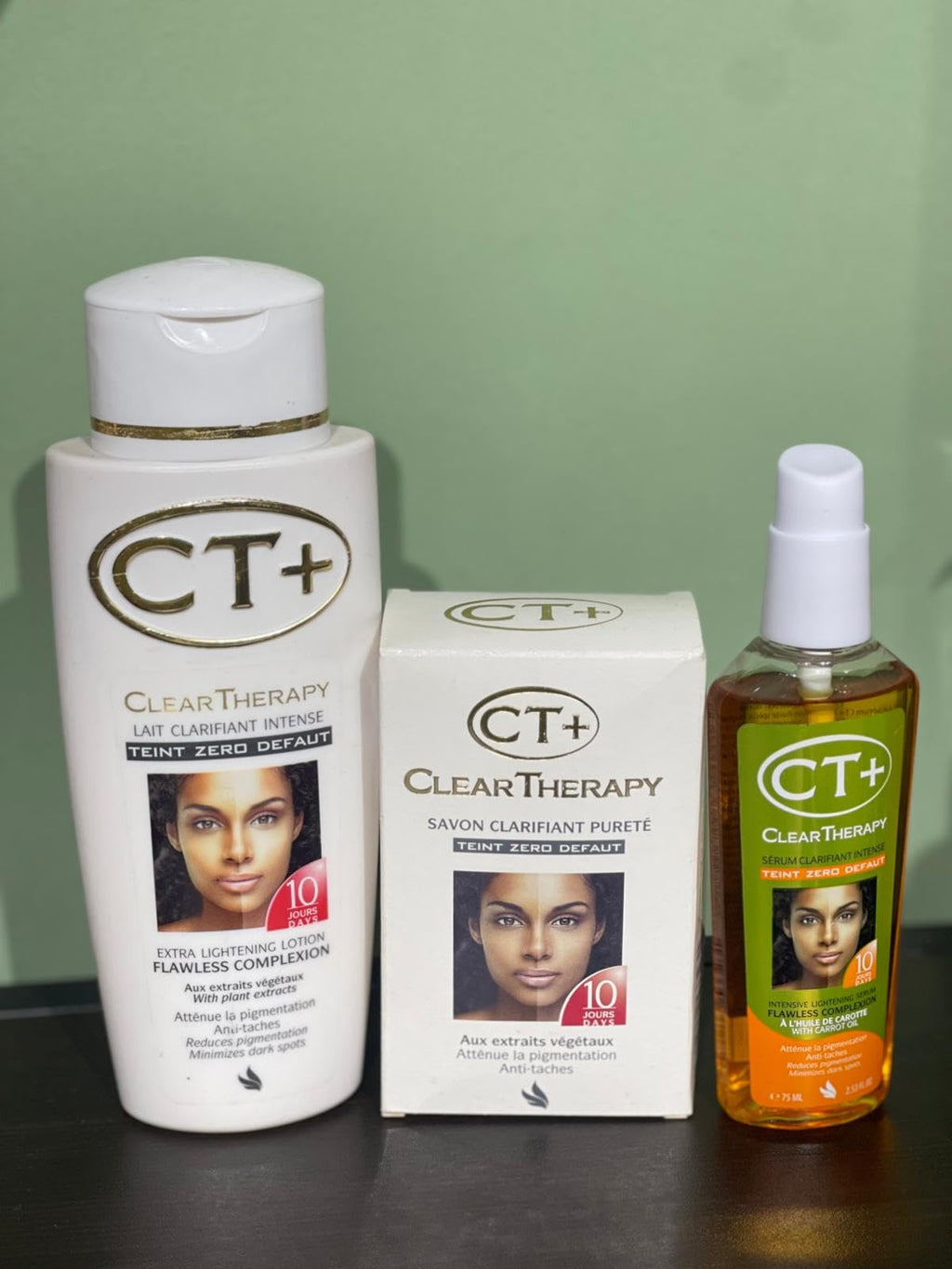 CT+ Clear Therapy Skin Lightening Set – 3-Piece Lotion, Soap & Serum (10 Day Treatment)