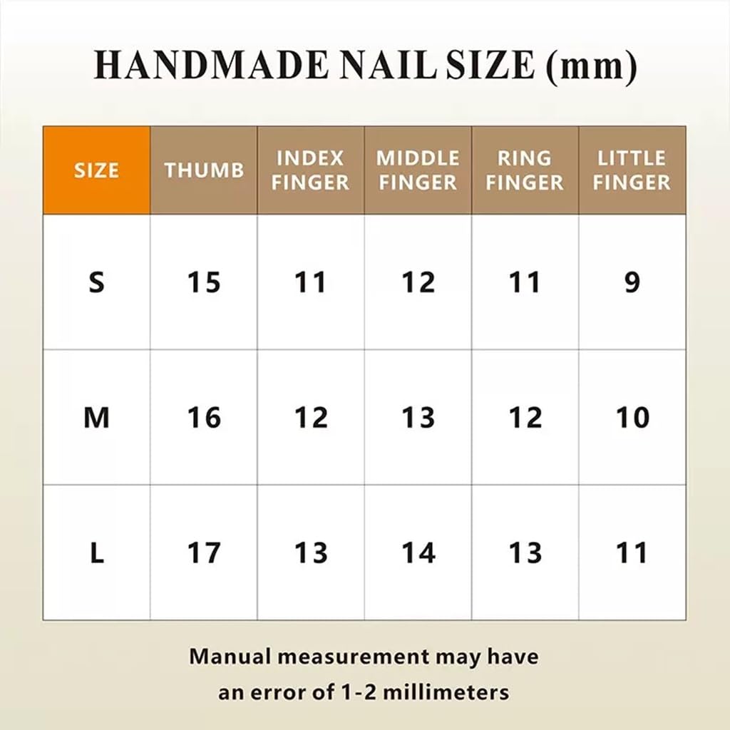 CTTHNBD Medium Press On Nails Almond – Flower Design, Size S
