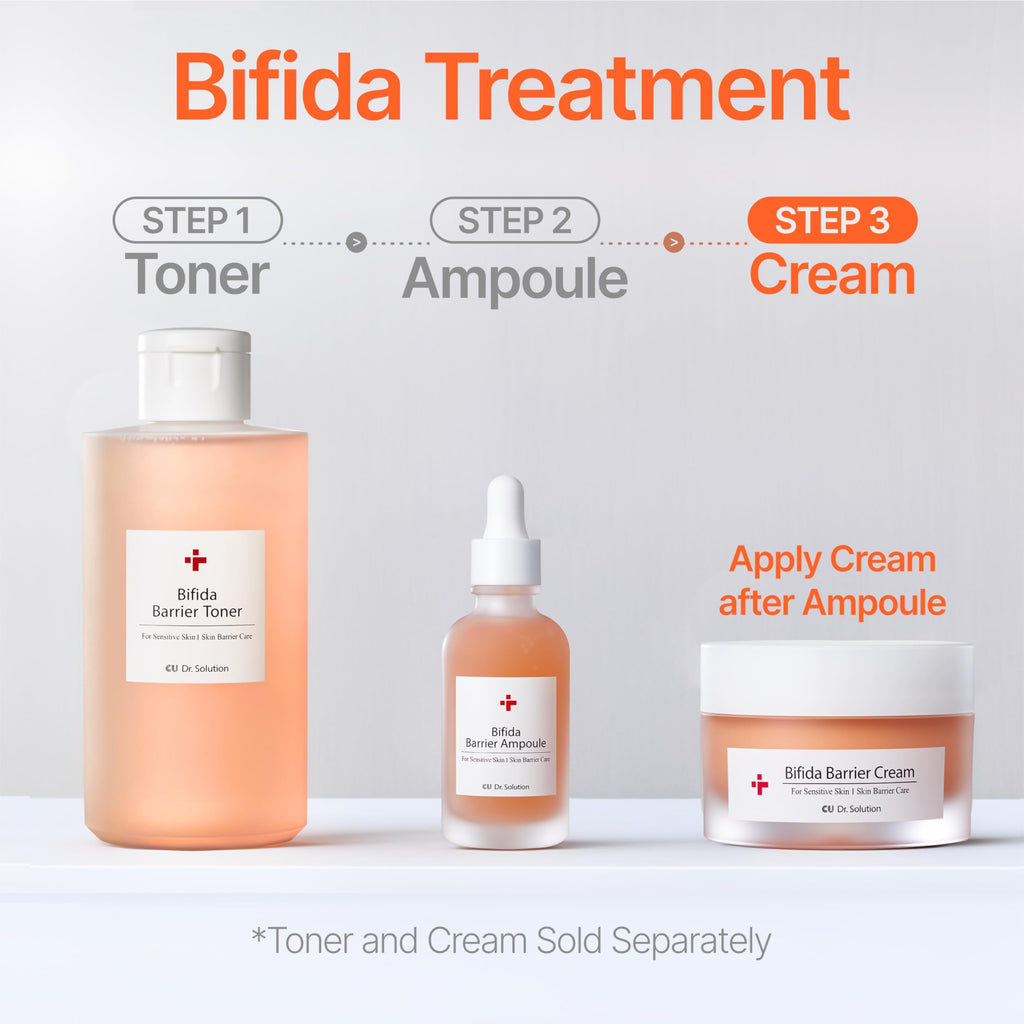 CU DR. SOLUTION Bifida Barrier Cream | Hydrating Korean Moisturizer with Ceramide NP, Squalane & Hyaluronic Acid – 50ml