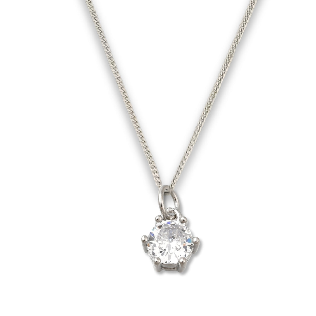 50th Birthday Cubic Zirconia Silver Necklace & Gold Balloons Mini Gift Hamper