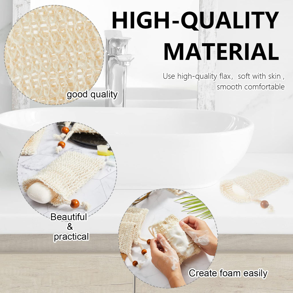 Cunhill 80 Pack Soap Saver Bags – Exfoliating Shower Net with Wooden Bead