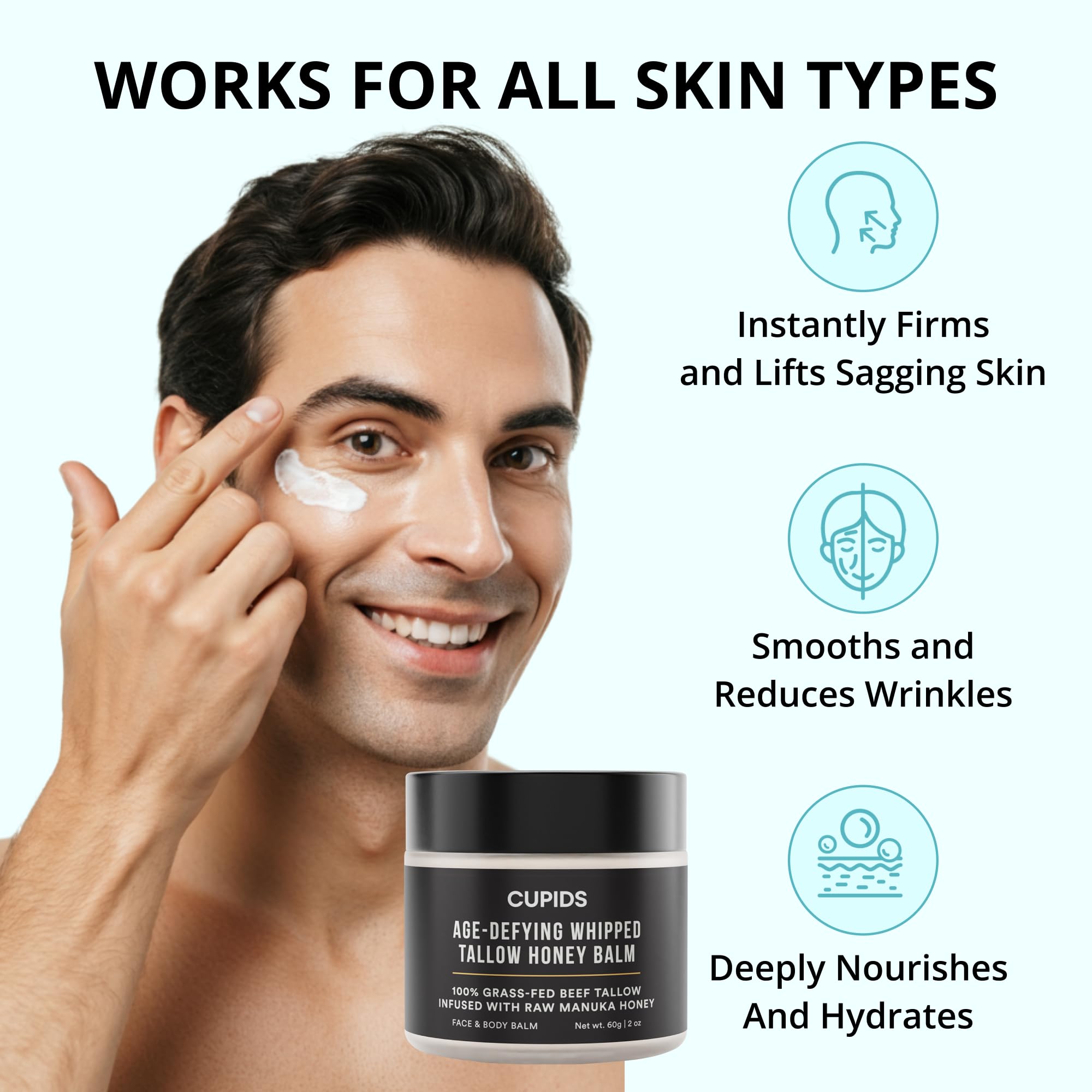 Cupids Tallow and Honey Balm – Grass-Fed Tallow Facial Moisturizer