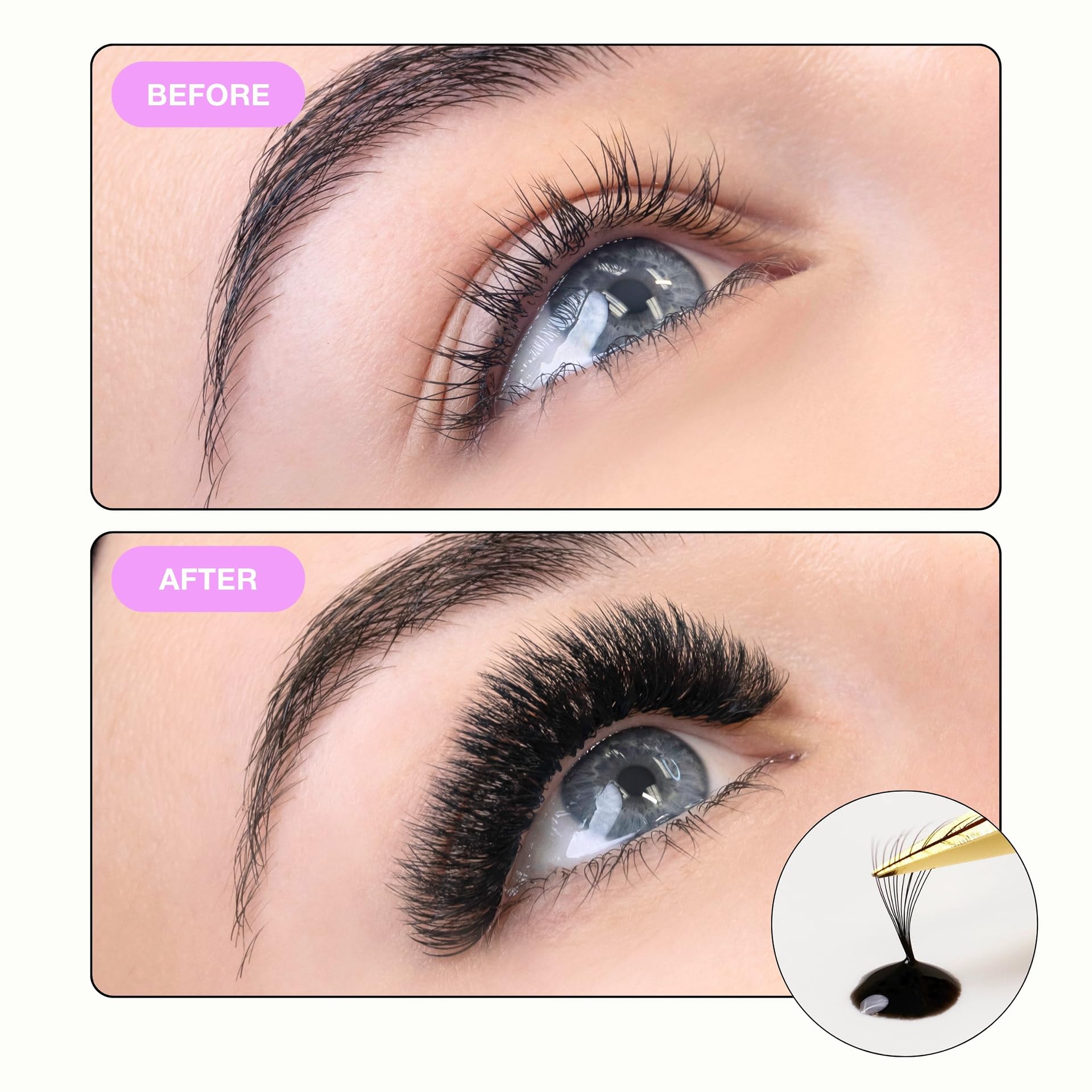 Curacoro Professional Eyelashes Glue – Extra Strong Salon Adhesive (0.17 fl oz) Clear & Black