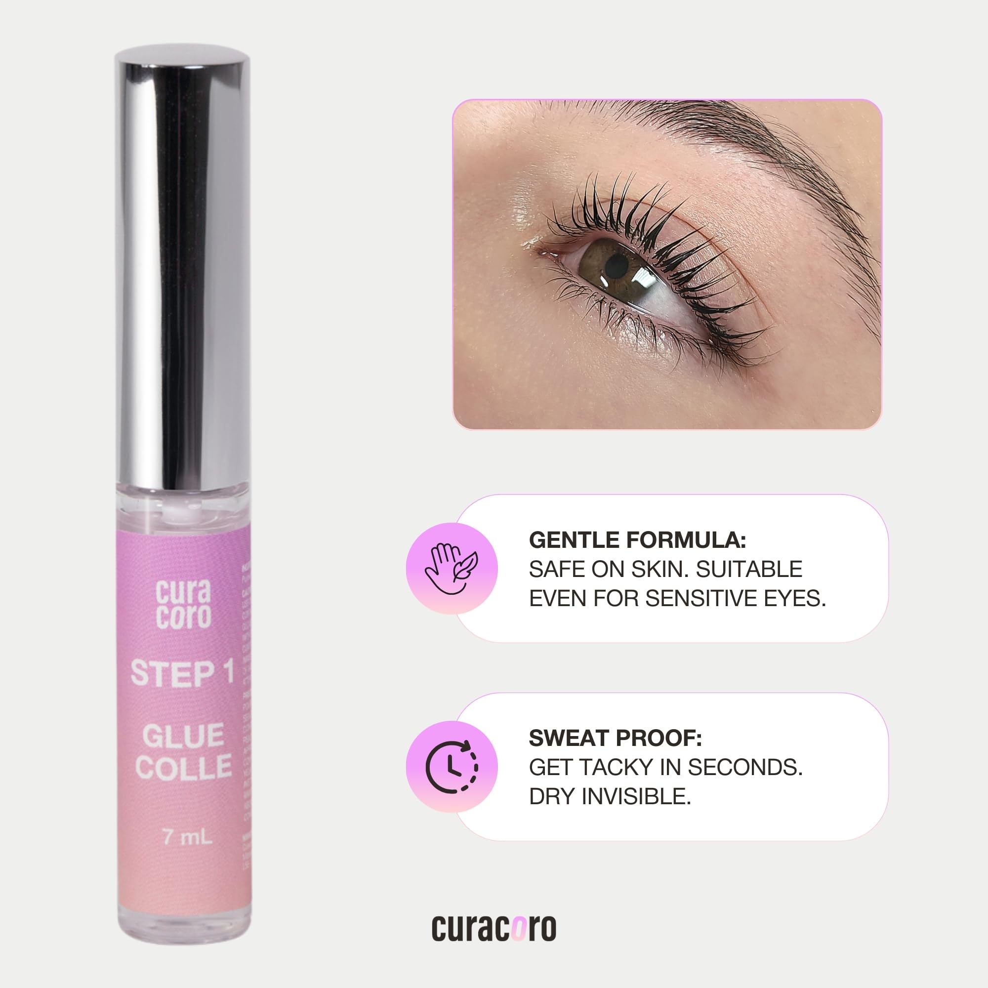CURACORO Lash Lift Kit – Professional Eyelash Perm, 6-8 Week Curl, Nourishing Collagen