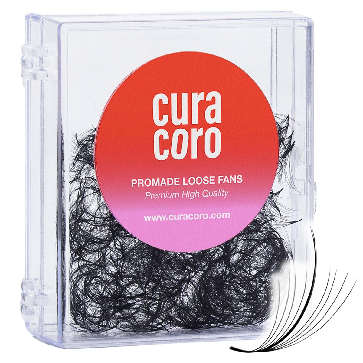 Curacoro Promade Wispy Fans — 9D 0.05 Lash Extensions, 9–17mm, C CC D Curl, Handmade Volume