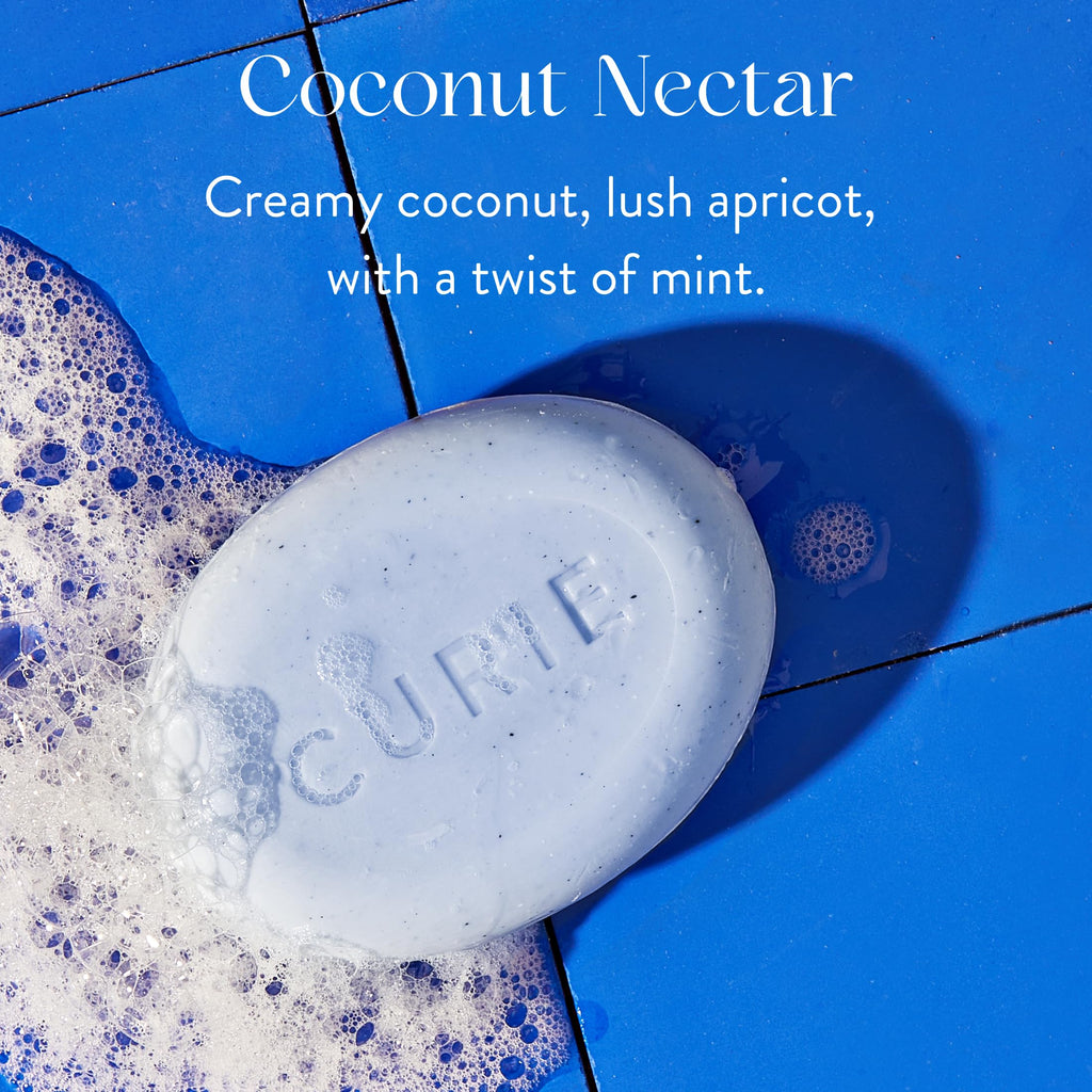 Curie Coconut Nectar Exfoliating Bar – Gentle, Vegan, Sulfate-Free 3-Pack