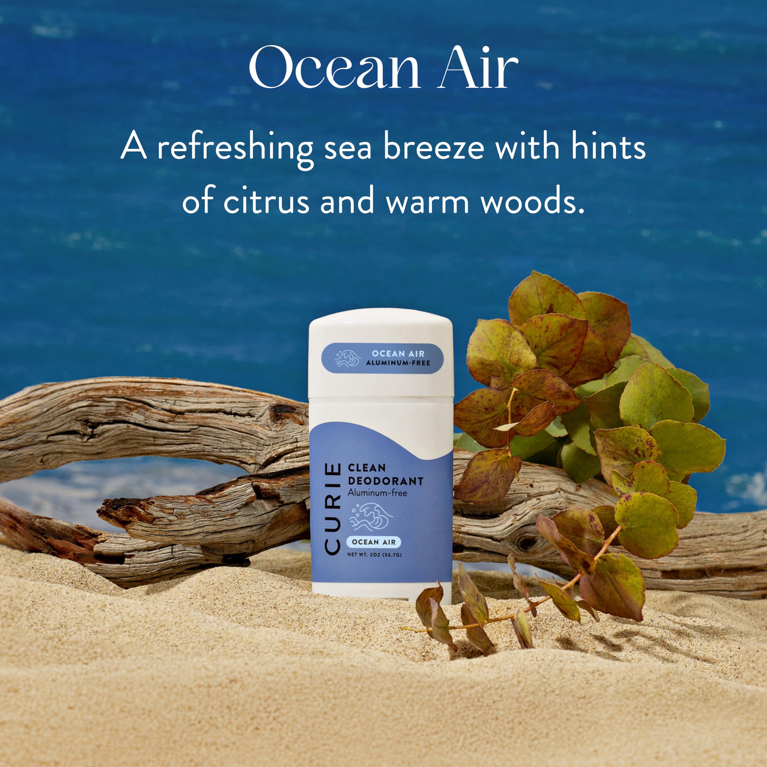 Curie Natural Deodorant for Women – Coconut Nectar & Ocean Air | Aluminum-Free, Clean, Vegan (2pk)