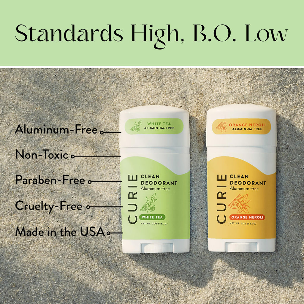 Curie Natural Deodorant for Women – Aluminum-Free Orange Neroli & White Tea (2-Pack) | Clean, Sustainable, Vegan