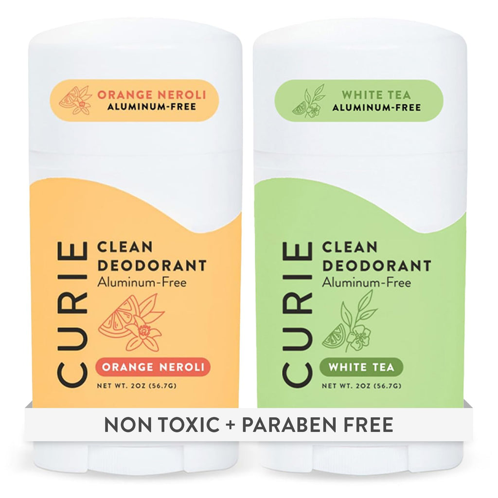 Curie Natural Deodorant for Women – Aluminum-Free Orange Neroli & White Tea (2-Pack) | Clean, Sustainable, Vegan