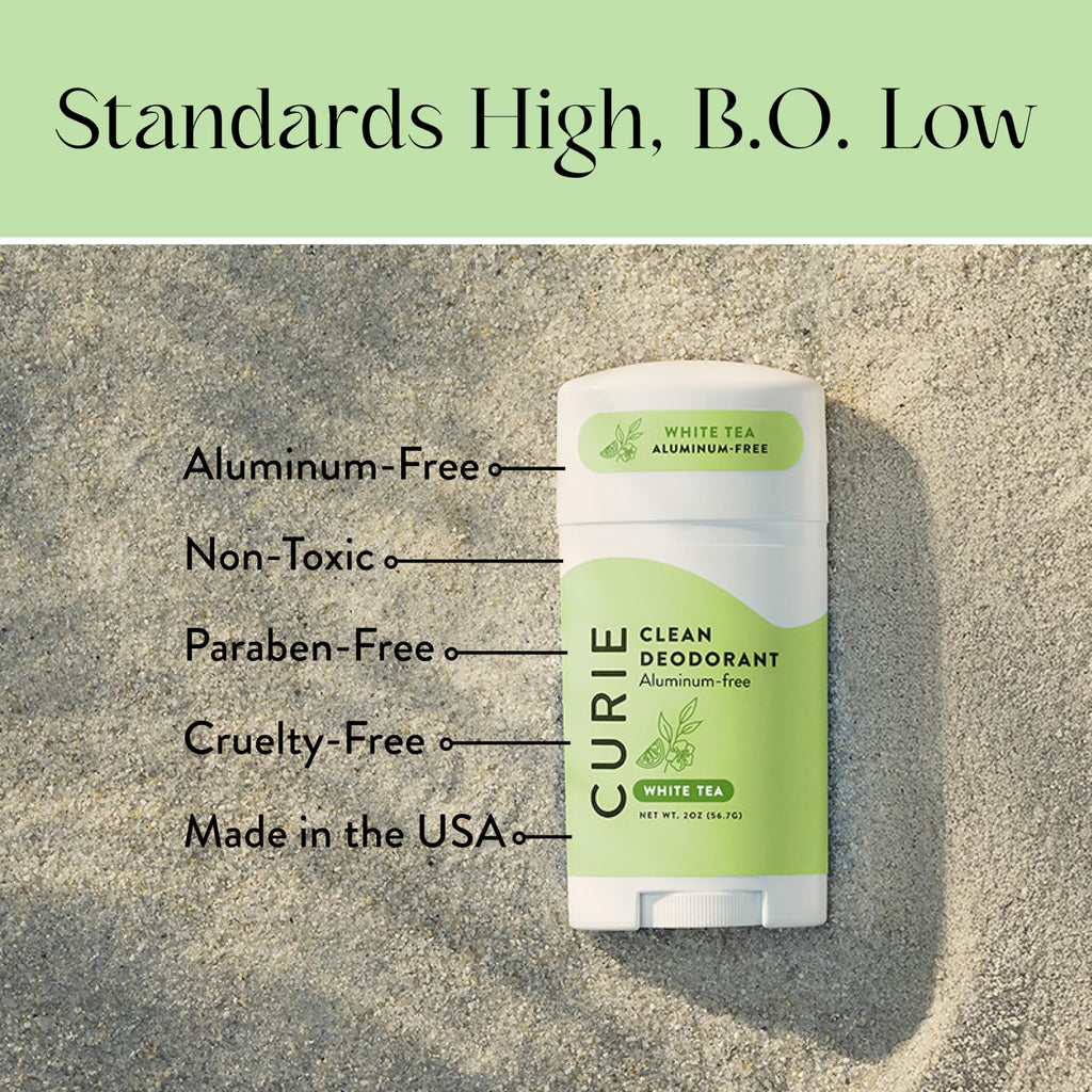 Curie Natural Deodorant for Women – White Tea – Aluminum-Free, Vegan, Paraben-Free (3-pack)