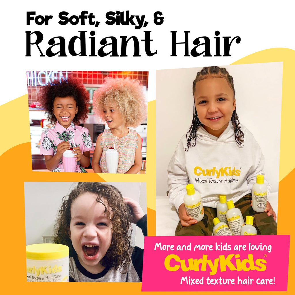 CurlyKids Super Detangle Spray Bundle | Detangler Spray, Shampoo, Conditioner, Gel & Creme for Curly, Frizzy & Wavy Hair