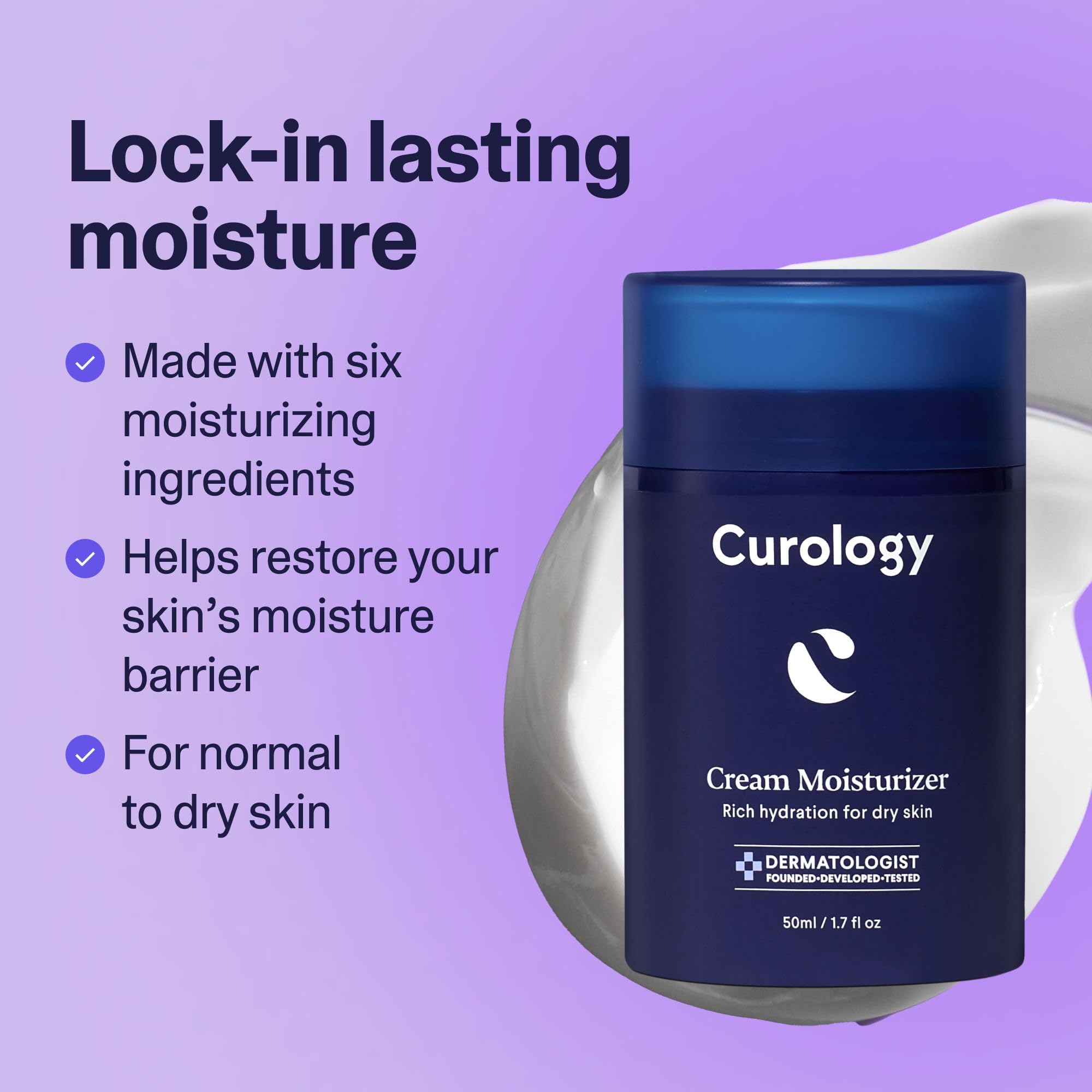 Curology Cream Moisturizer – Rich Hydrating Face Lotion with Shea Butter & Hyaluronic Acid (1.7 fl oz)